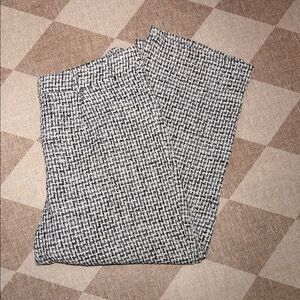 SHEIN Black & White Tweed Straight Leg Pants